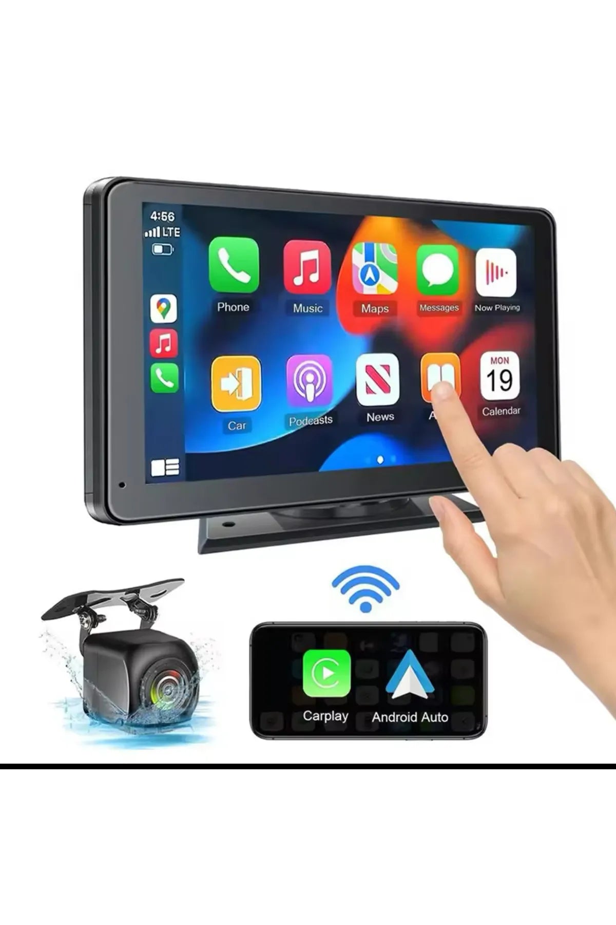 🚗 7 İnç Kablosuz CarPlay & Android Auto Ekran | Geri Görüş Kameralı