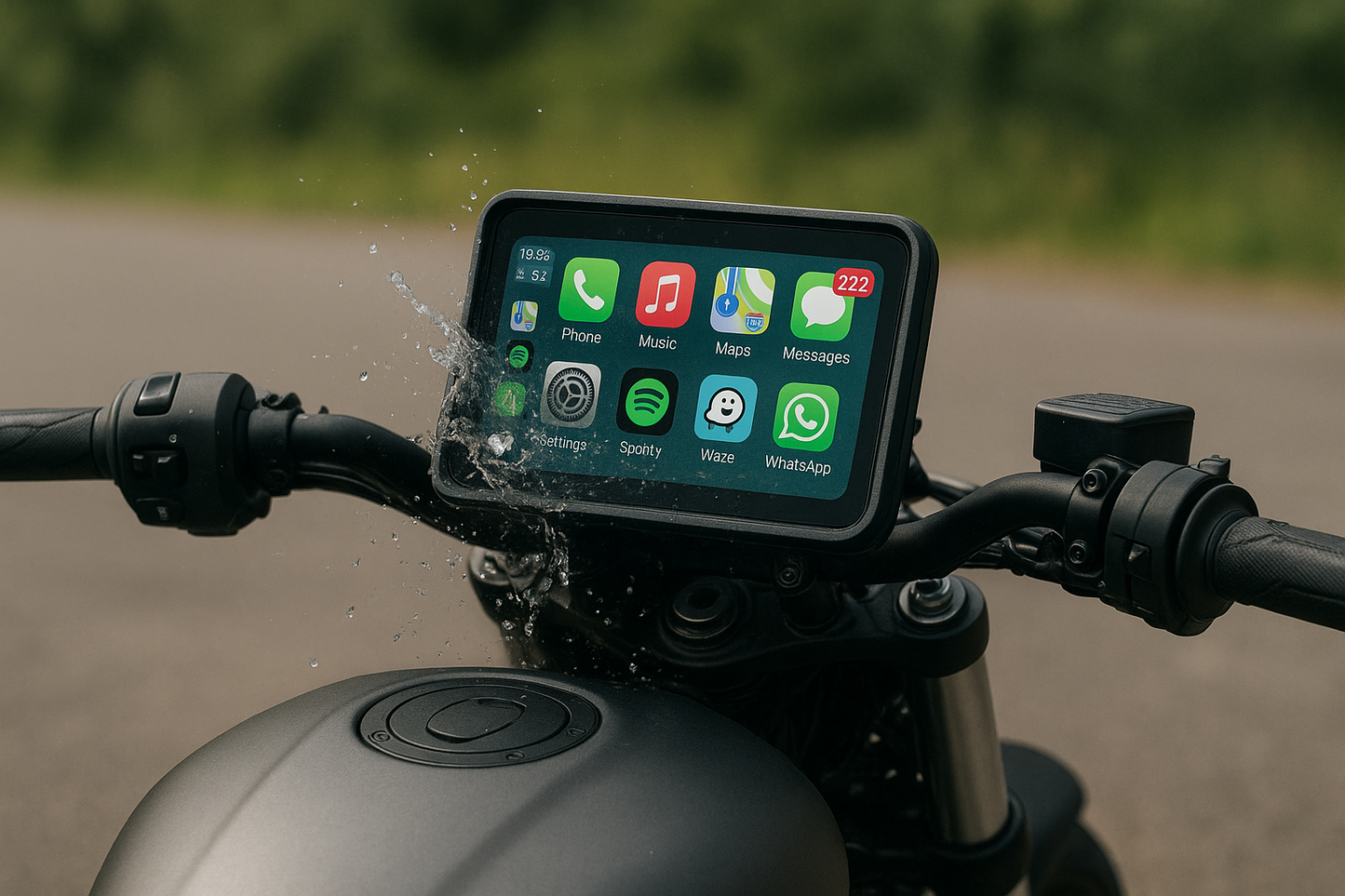 MotoCarPlay™ Kamerasız (MONTAJ DAHİL) - Kablosuz CarPlay & Android Auto Ekran – Tüm Motosikletlerle Uyumlu